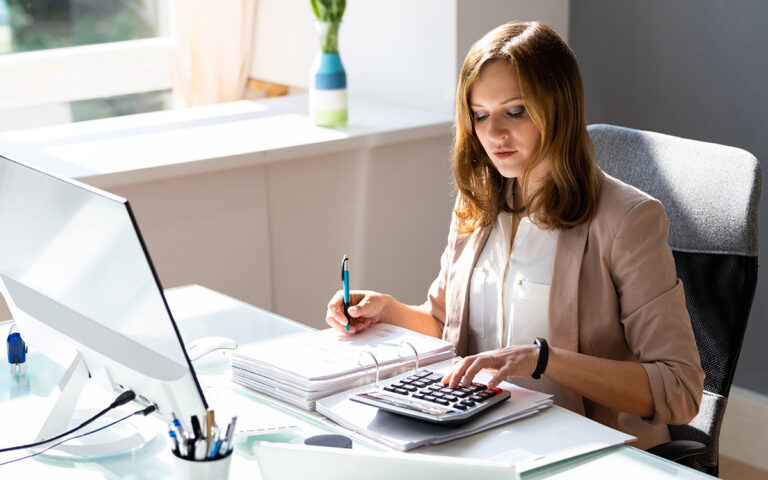 accountant working with documents